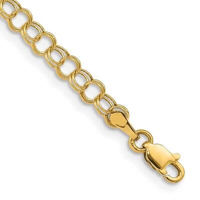 Hollow Double Link Charm Bracelet 5.5 Inch 10k Gold 10DO350-5.5, MPN: 10DO350-5.5,