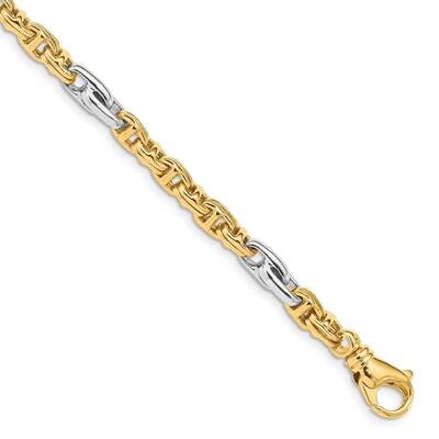 5.38mm Hand-Polished Fancy Link Bracelet 8.5 Inch 10k Two-Tone Gold 10LK697-8.5 by Men&#39;s Jewelry an…