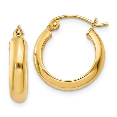 Round Tube Hoop Earrings 10k Gold 10TC145, MPN: 10TC145,