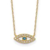 CZ Evil Eye Necklace 10k Polished Gold 10C1496-18.5, MPN: 10C1496-18.5,