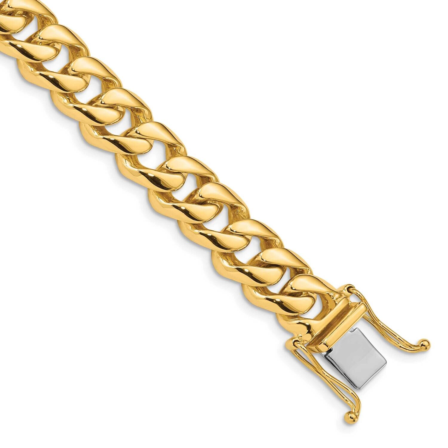 9.6mm Hand-Polished Rounded Curb Link Bracelet 9 Inch 10k Gold 10LK126-9 by Men&#39;s Jewelry and Acces…
