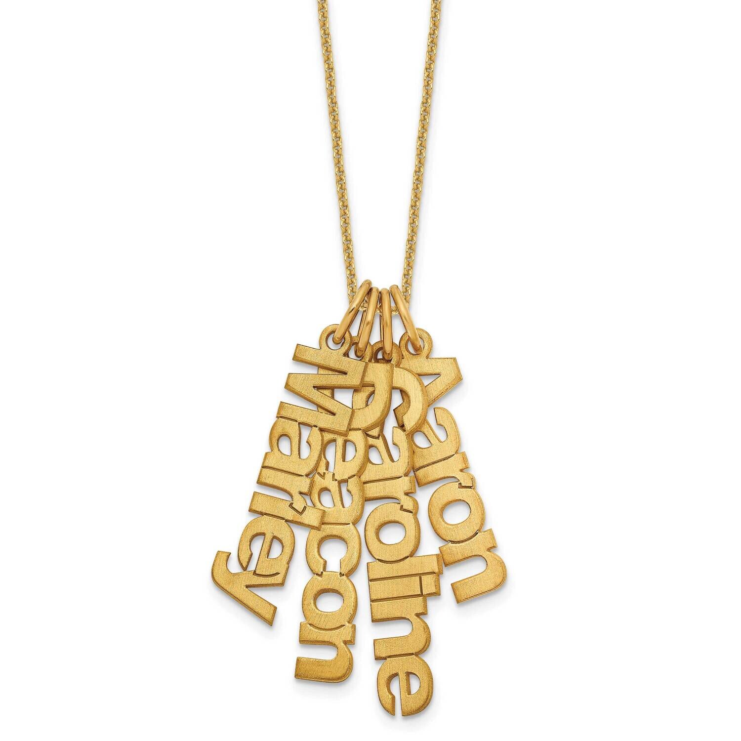 Brushed 4 Name Charm Necklace 10k Gold 10XNA650/4Y, MPN: 10XNA650/4Y,