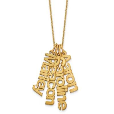 Brushed 4 Name Charm Necklace 10k Gold 10XNA650/4Y, MPN: 10XNA650/4Y,