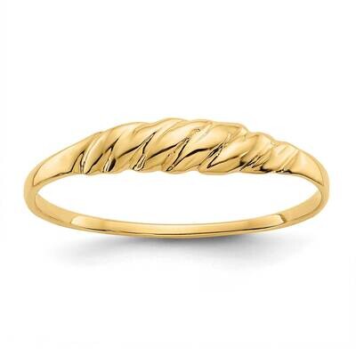 Textured Ridged Dome Ring 10k Gold 10R544, MPN: 10R544,