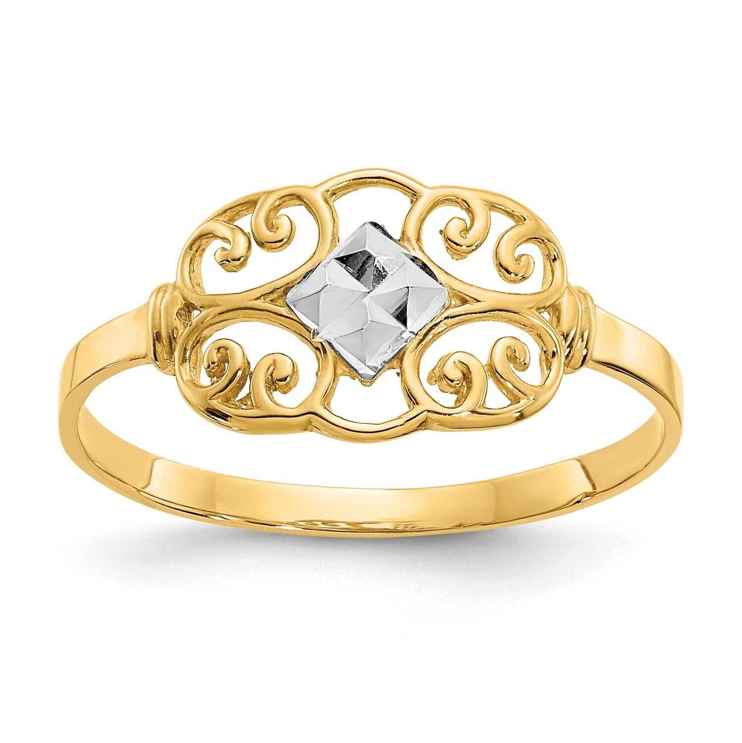 Rhodium Filigree Ring 10k Gold 10K2051, MPN: 10K2051,