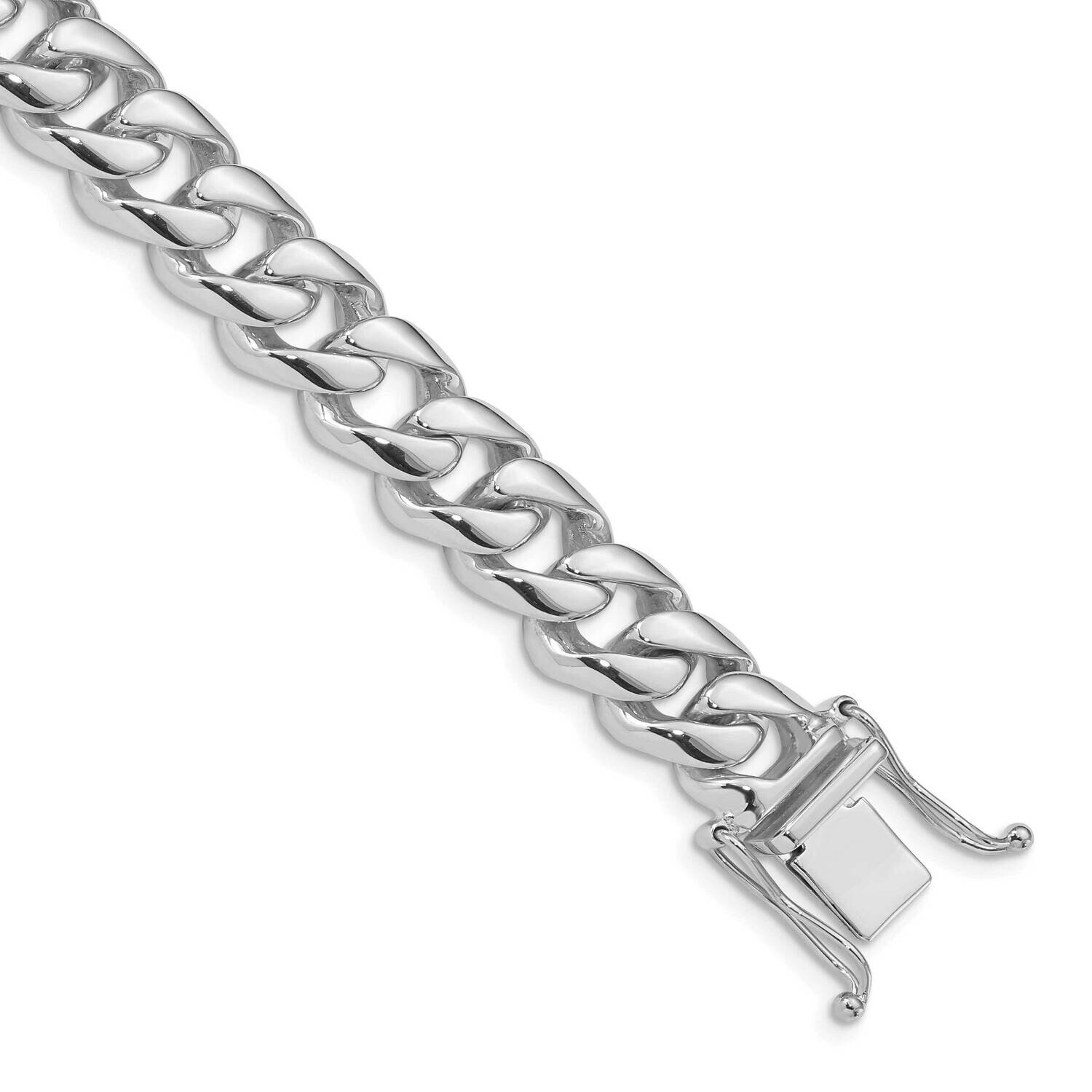 9.6mm Hand-Polished Rounded Curb Link Bracelet 9 Inch 10k White Gold 10WLK126-9