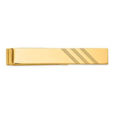 Men&#39;s Grooved Engravable Tie Bar 10k Gold 10MC34, MPN: 10MC34,