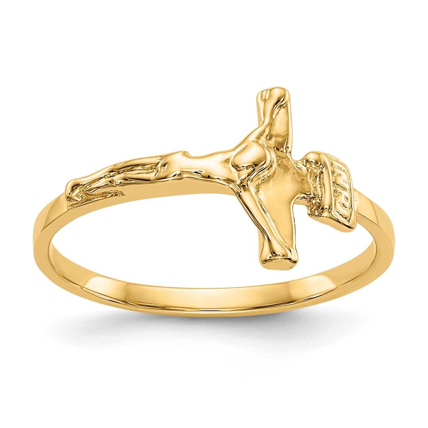 Childs Polished Crucifix Ring 10k Gold 10R190