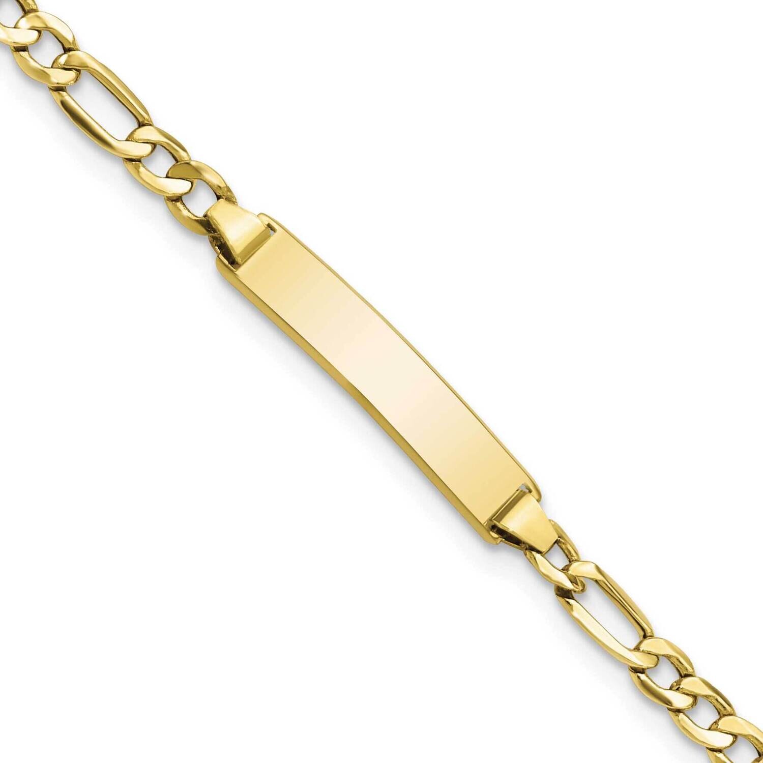 Semi-Solid Figaro Link Id Bracelet 8 Inch 10k Gold 10DCID140-8, MPN: 10DCID140-8,