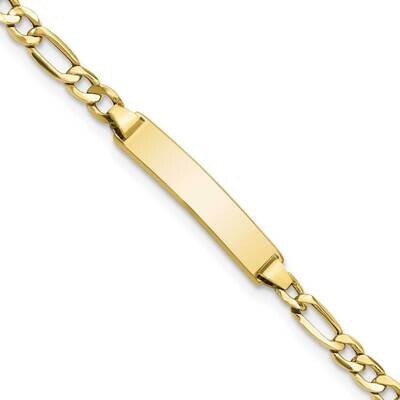 Semi-Solid Figaro Link Id Bracelet 8 Inch 10k Gold 10DCID140-8, MPN: 10DCID140-8,