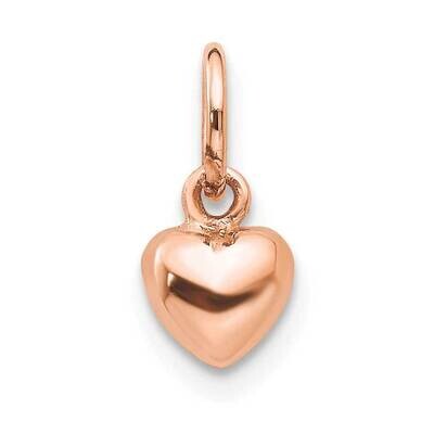 Polished 3-D Heart Charm 10k Rose Gold 10K793R, MPN: 10K793R,