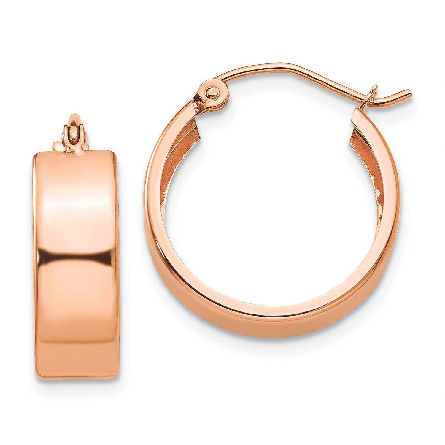 Polished Hoop Earrings 10k Rose Gold 10TF616, MPN: 10TF616,