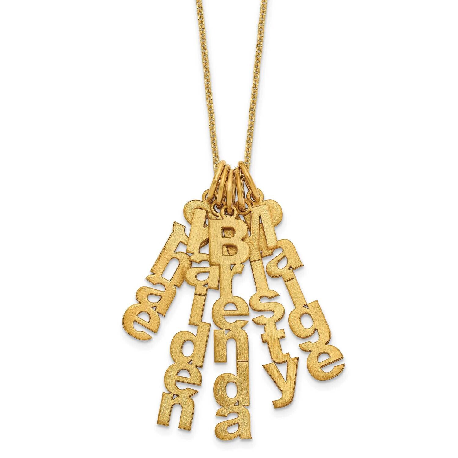 Brushed Vertical 5 Name Charm Necklace 10k Gold 10XNA1256/5Y, MPN: 10XNA1256/5Y,