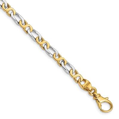 4.8mm HPolished Fancy Link Bracelet 7 Inch 10k Two-Tone Gold 10LK535-7 by Men&#39;s Jewelry and Accesso…