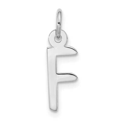 Large Slanted Block Initial F Charm 10k White Gold 10WC1555F, MPN: 10WC1555F,