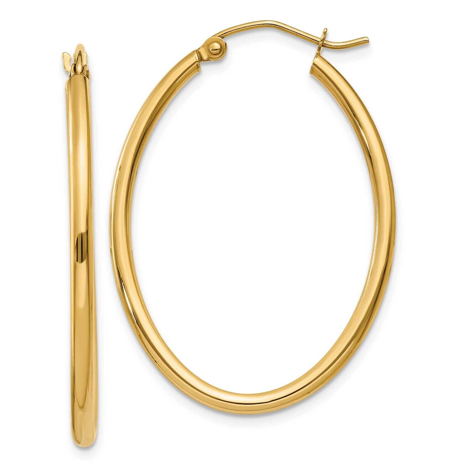 Oval Polished Hoop Earring 10k Gold 10TA258, MPN: 10TA258,