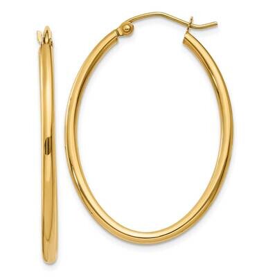 Oval Polished Hoop Earring 10k Gold 10TA258, MPN: 10TA258,