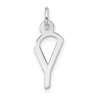Large Slanted Block Initial Y Charm 10k White Gold 10WC1555Y, MPN: 10WC1555Y,