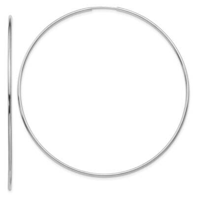 Polished Endless Tube Hoop Earrings 10k White Gold 10TF798, MPN: 10TF798,
