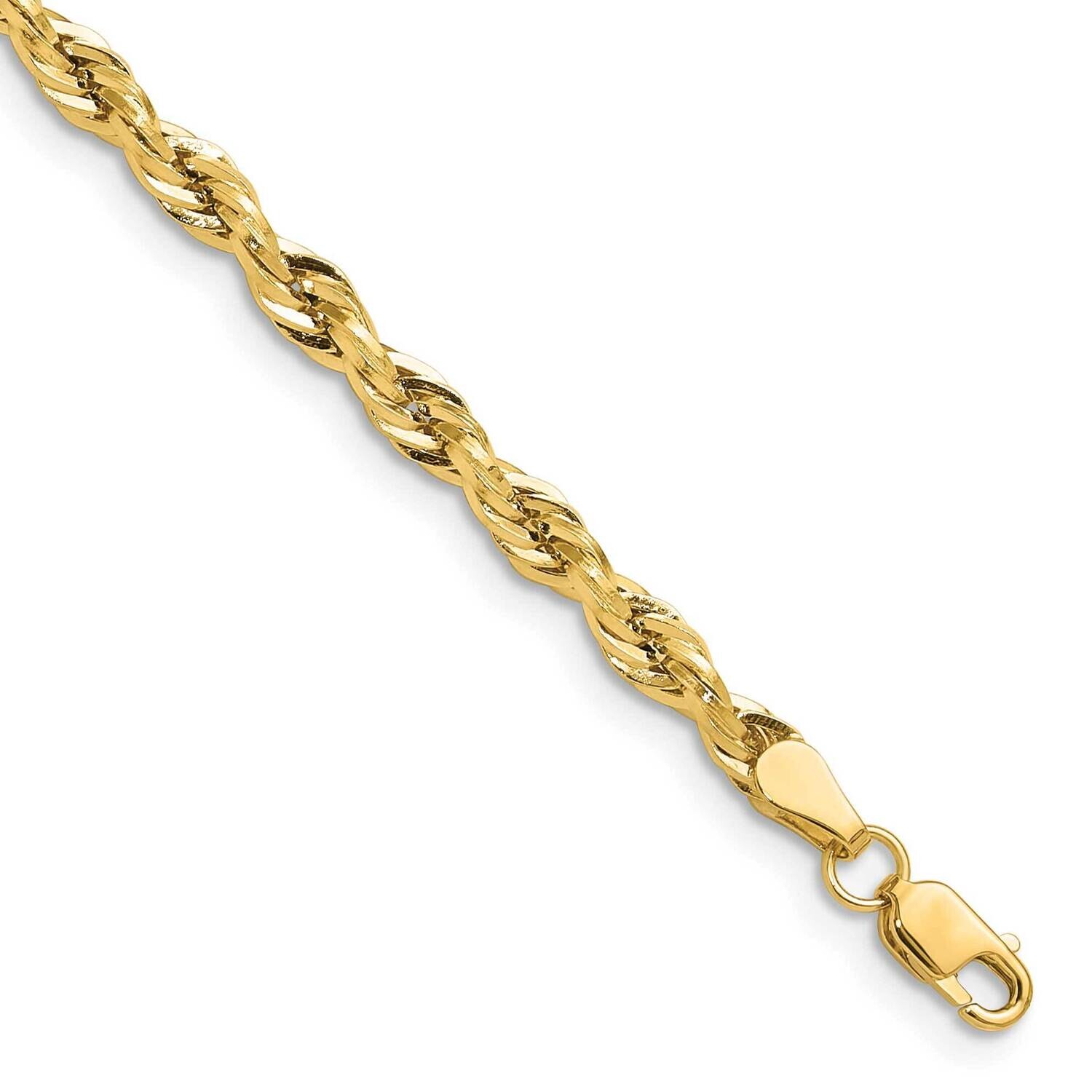 3.5mm Semi-Solid Rope Chain 8 Inch 10k Gold 10BC203-8, MPN: 10BC203-8,