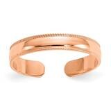 Mill Grain Adjustable Toe Ring 10k Rose Gold 10D3075R, MPN: 10D3075R,