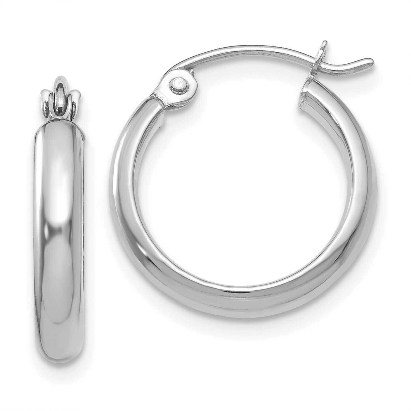 Polished Hoop Earring 10k White Gold 10TC648, MPN: 10TC648,