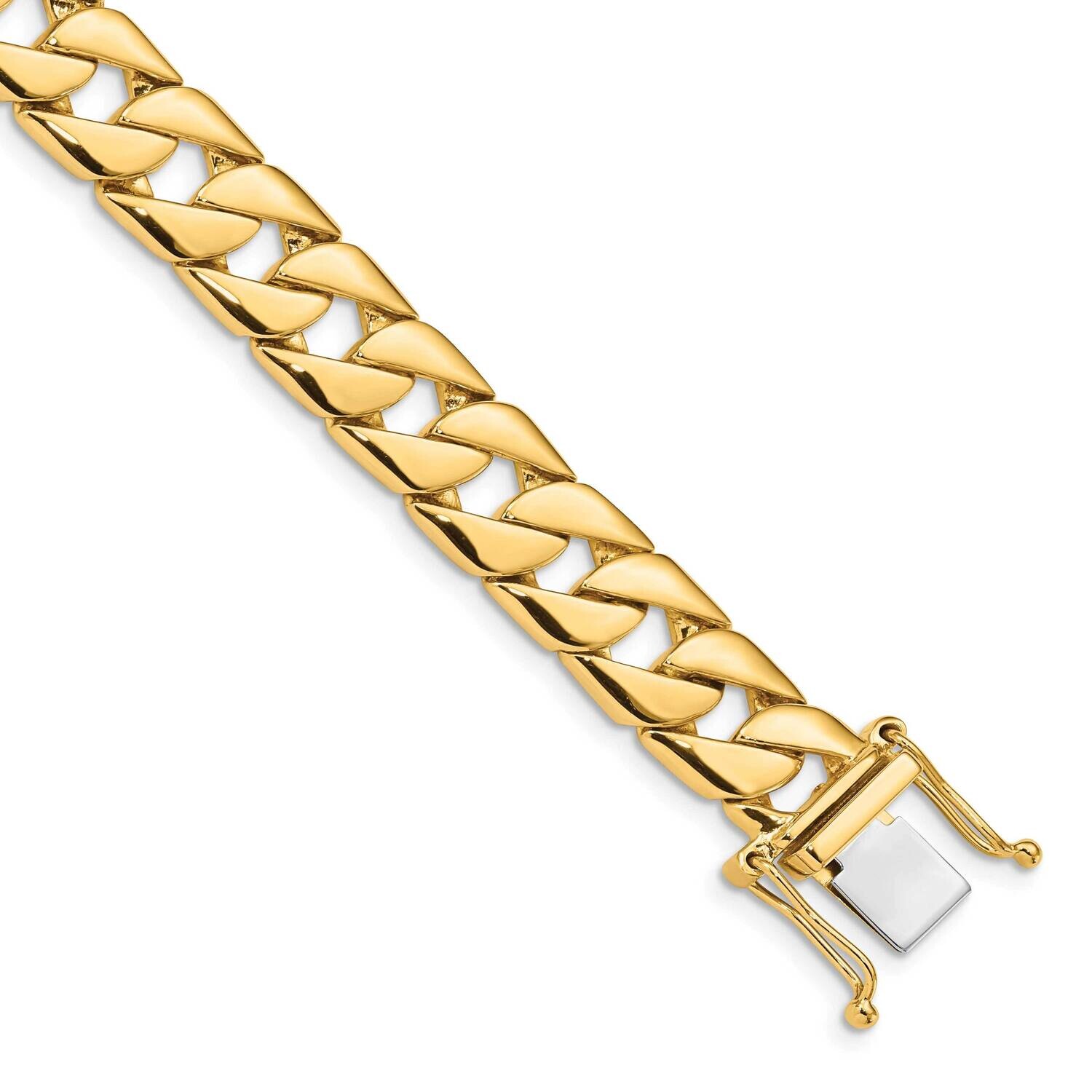 10.2mm Hand-Polished Fancy Link Bracelet 9 Inch 10k Gold 10LK141-9