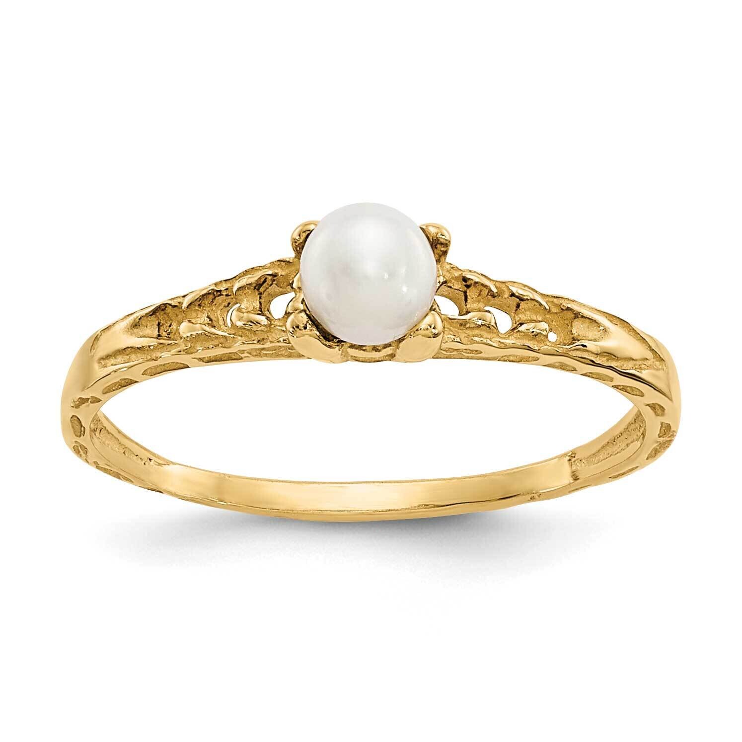 Madi K 3mm Fw Cultured Pearl Birthstone Baby Ring 10k Gold 10GK129, MPN: 10GK129,