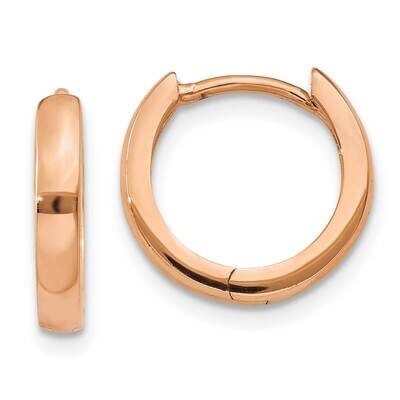 Round Hinged Hoop Earrings 10k Rose Gold 10TF763, MPN: 10TF763,