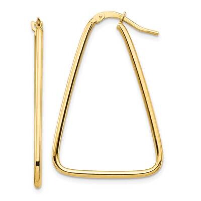 1.5mm Polished Triangle Dangle Hoop Earrings 10k Gold 10TF1367, MPN: 10TF1367,