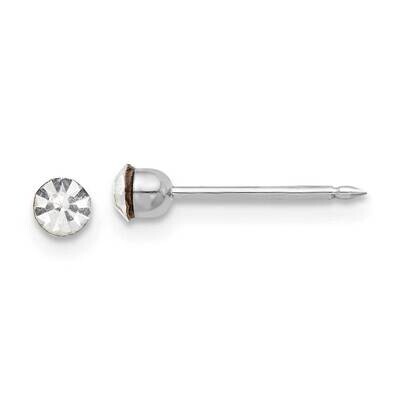 Inverness 3mm Swarovski Crystal Post Earrings 14k White Gold 1040E, MPN: 1040E,