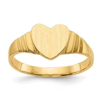 Satin Baby Heart Signet Ring 10k Gold 10R518, MPN: 10R518,