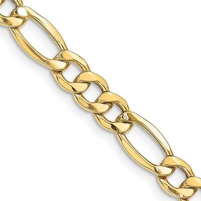 8.5mm Semi-Solid Figaro Chain 22 Inch 10k Gold 10BC190-22 by Men&#39;s Jewelry and Accessories, MPN: 10…