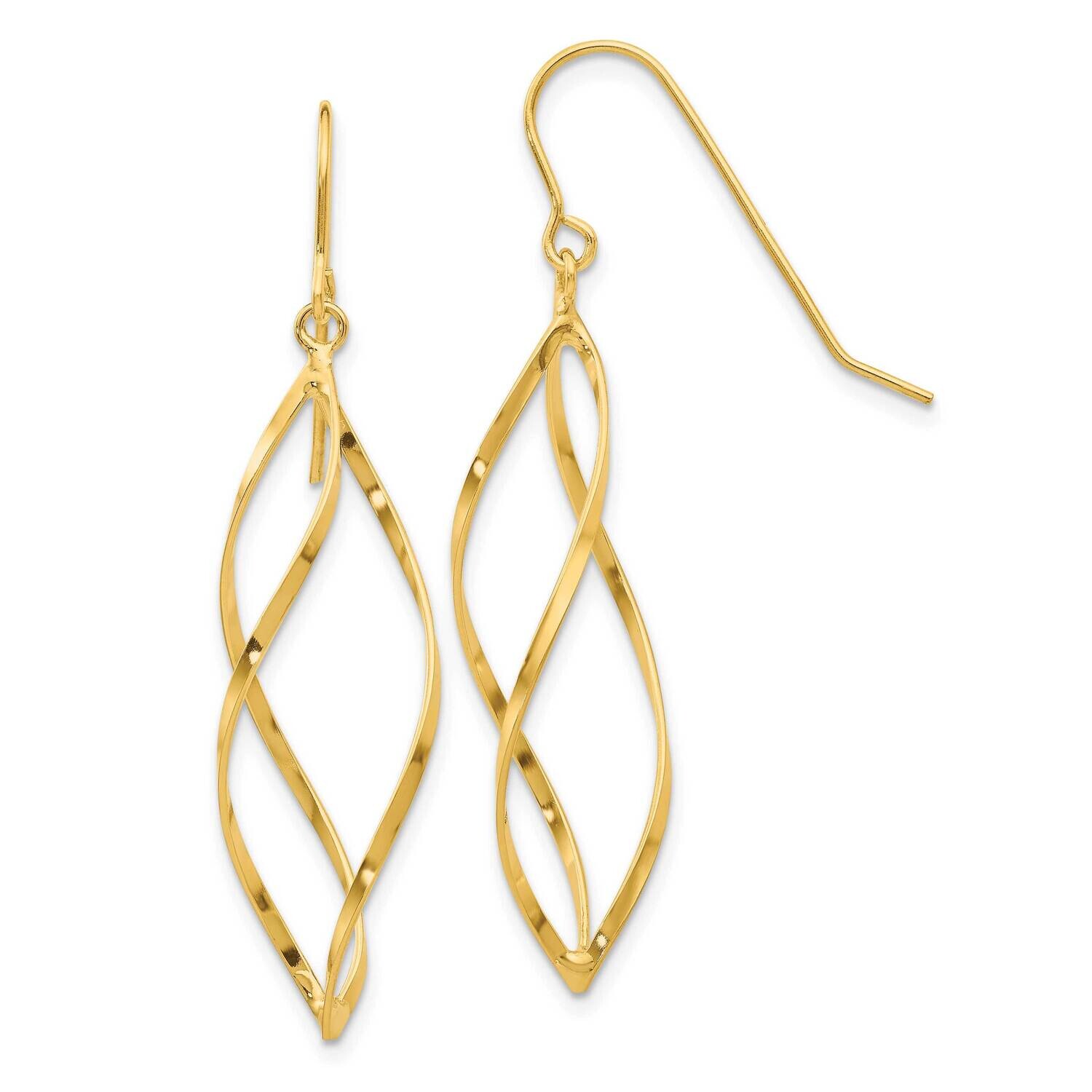 Twisted Dangle Earrings 10k Gold 10TL428