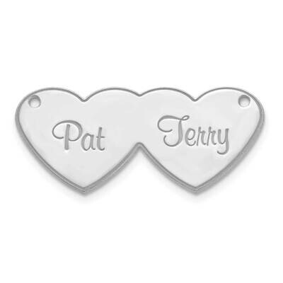 Double Heart Name Plate 10k White Gold 10XNA111W, MPN: 10XNA111W,