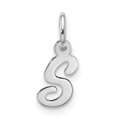 Small Script Initial S Charm 10k White Gold 10WC1556S, MPN: 10WC1556S,