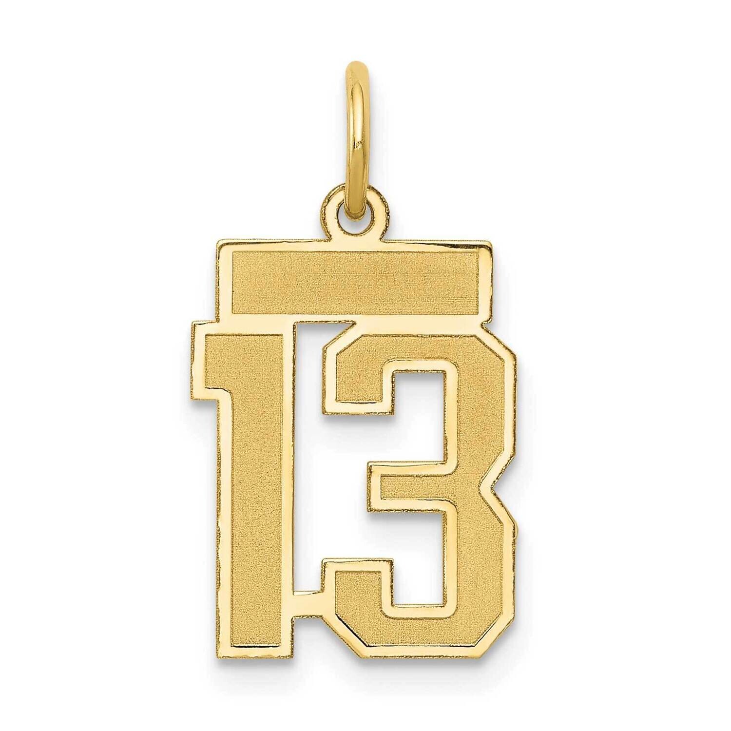 Small Satin Number 13 Charm 10k Gold 10LSS13, MPN: 10LSS13,