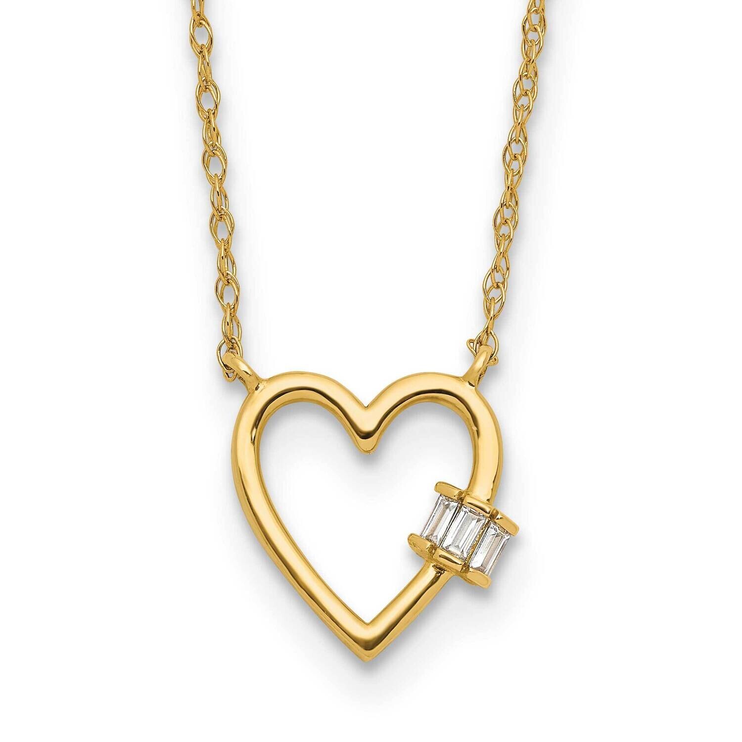 CZ Heart Necklace 10k Polished Gold 10C1478-20, MPN: 10C1478-20,