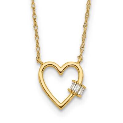 CZ Heart Necklace 10k Polished Gold 10C1478-20, MPN: 10C1478-20,