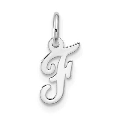 Small Script Initial F Charm 10k White Gold 10WC1556F, MPN: 10WC1556F,