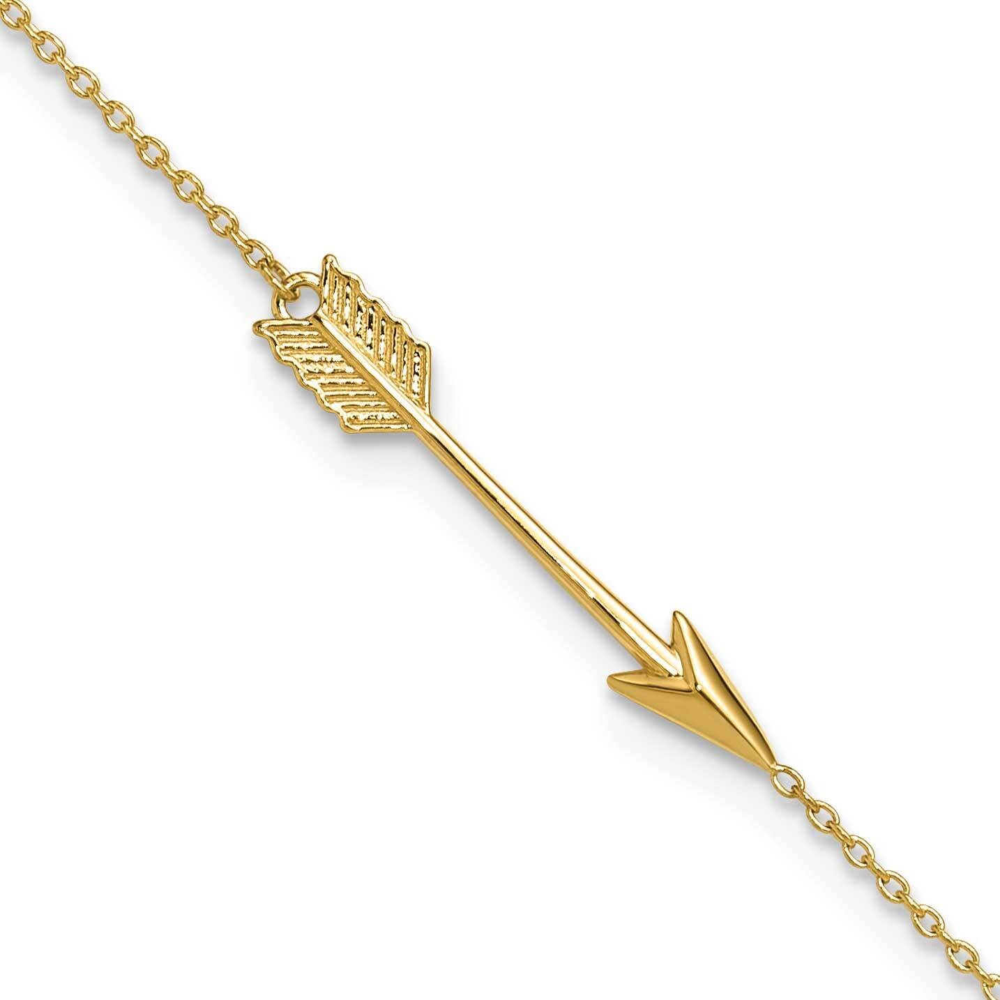 Arrow 9 Inch Plus 1 Inch Extender Anklet 10k Polished Gold 10ANK275-9, MPN: 10ANK275-9,