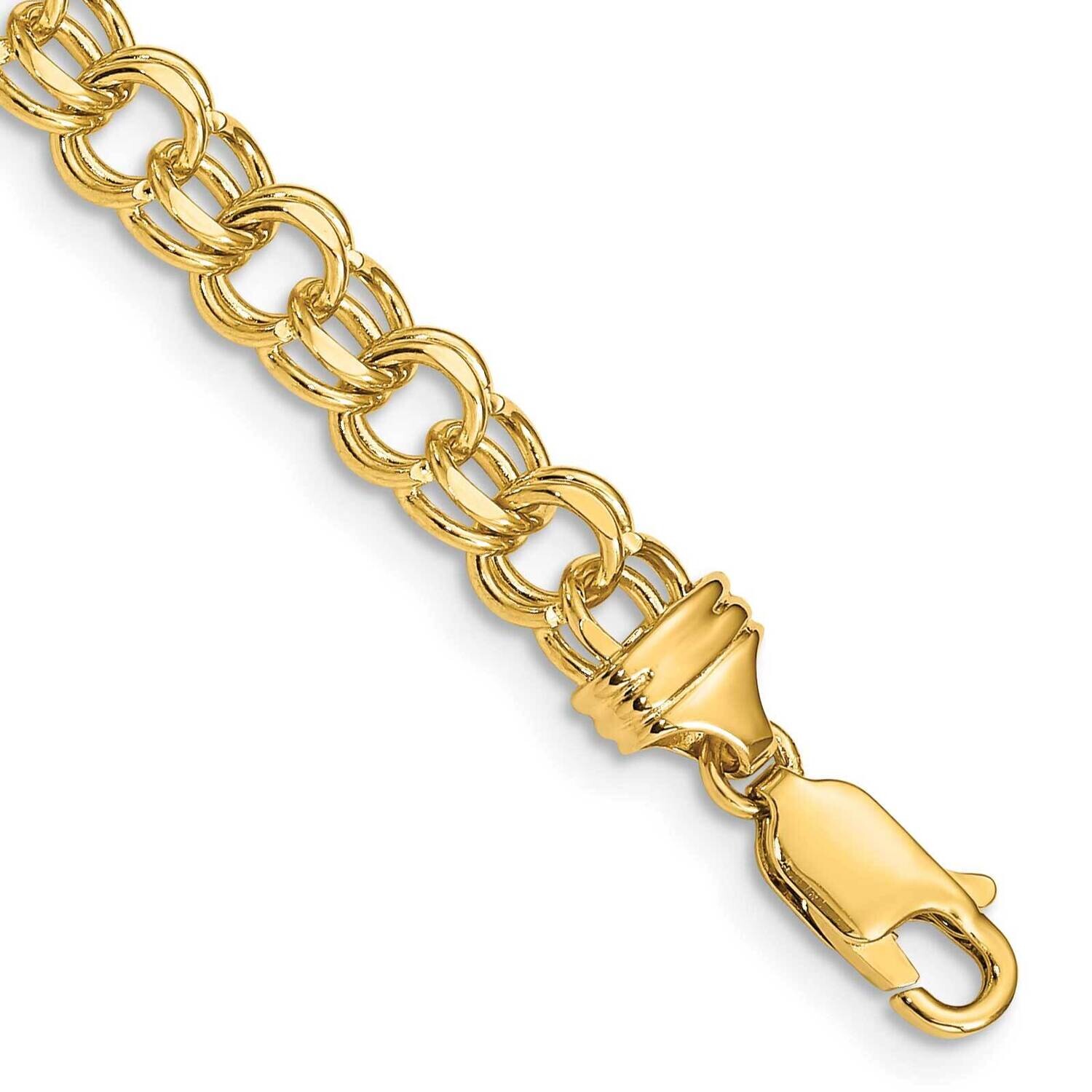 8 Inch 5.5mm Solid Double Link Charm Bracelet 10k Gold 10DOH17-8, MPN: 10DOH17-8,