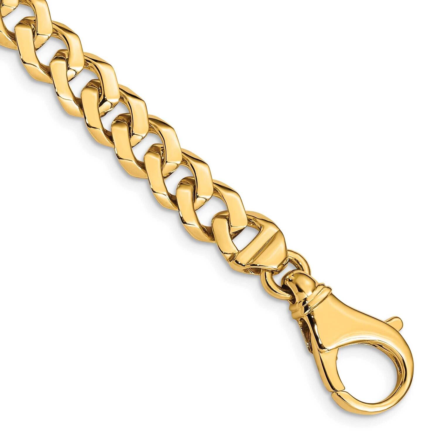 8mm Hand-Polished Fancy Link Bracelet 9 Inch 10k Gold 10LK157-9