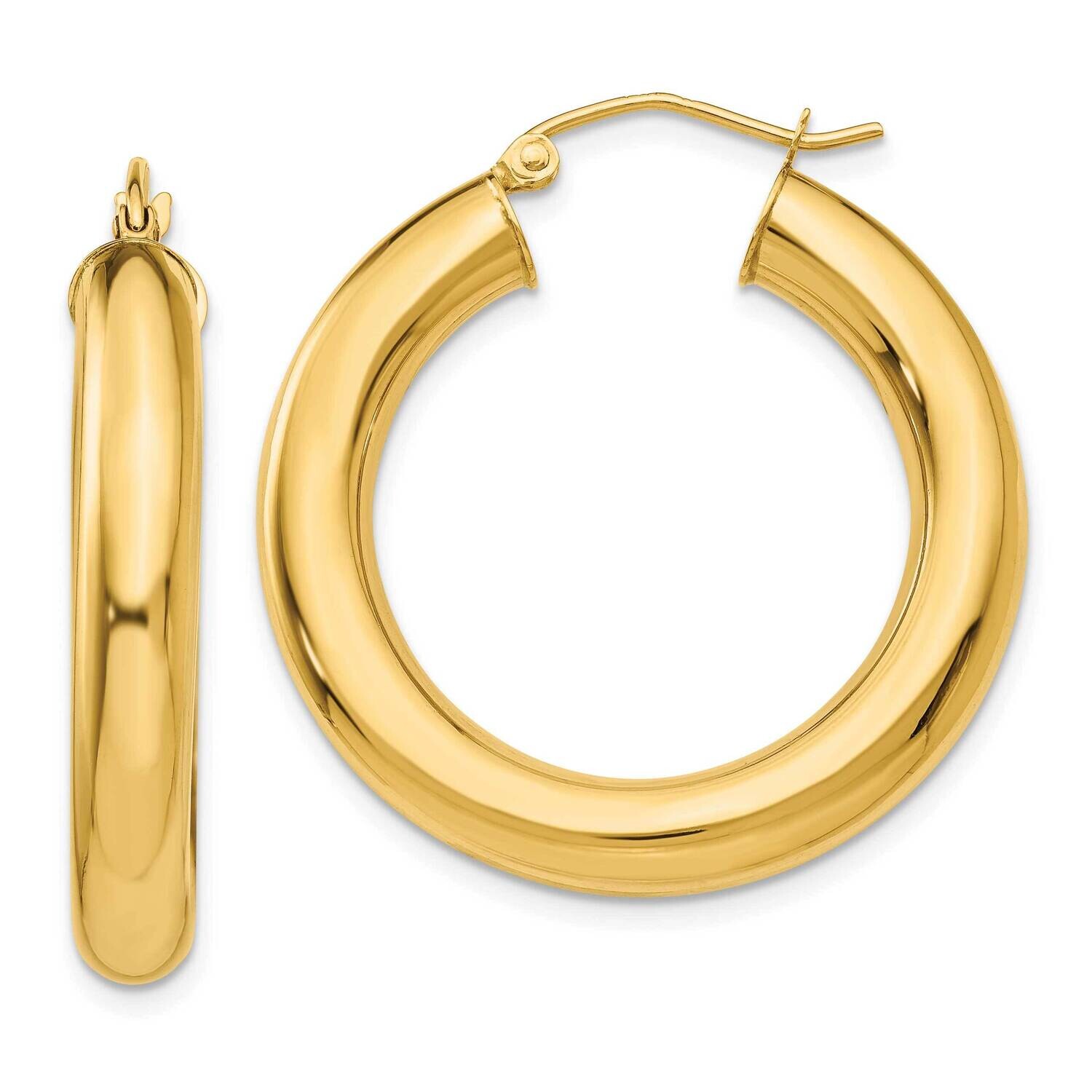 Yellow Polished 5mm Lightweight Hoop Earrings 10k Gold 10T958L, MPN: 10T958L,