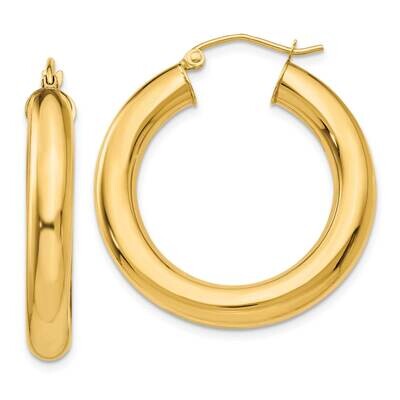Yellow Polished 5mm Lightweight Hoop Earrings 10k Gold 10T958L, MPN: 10T958L,