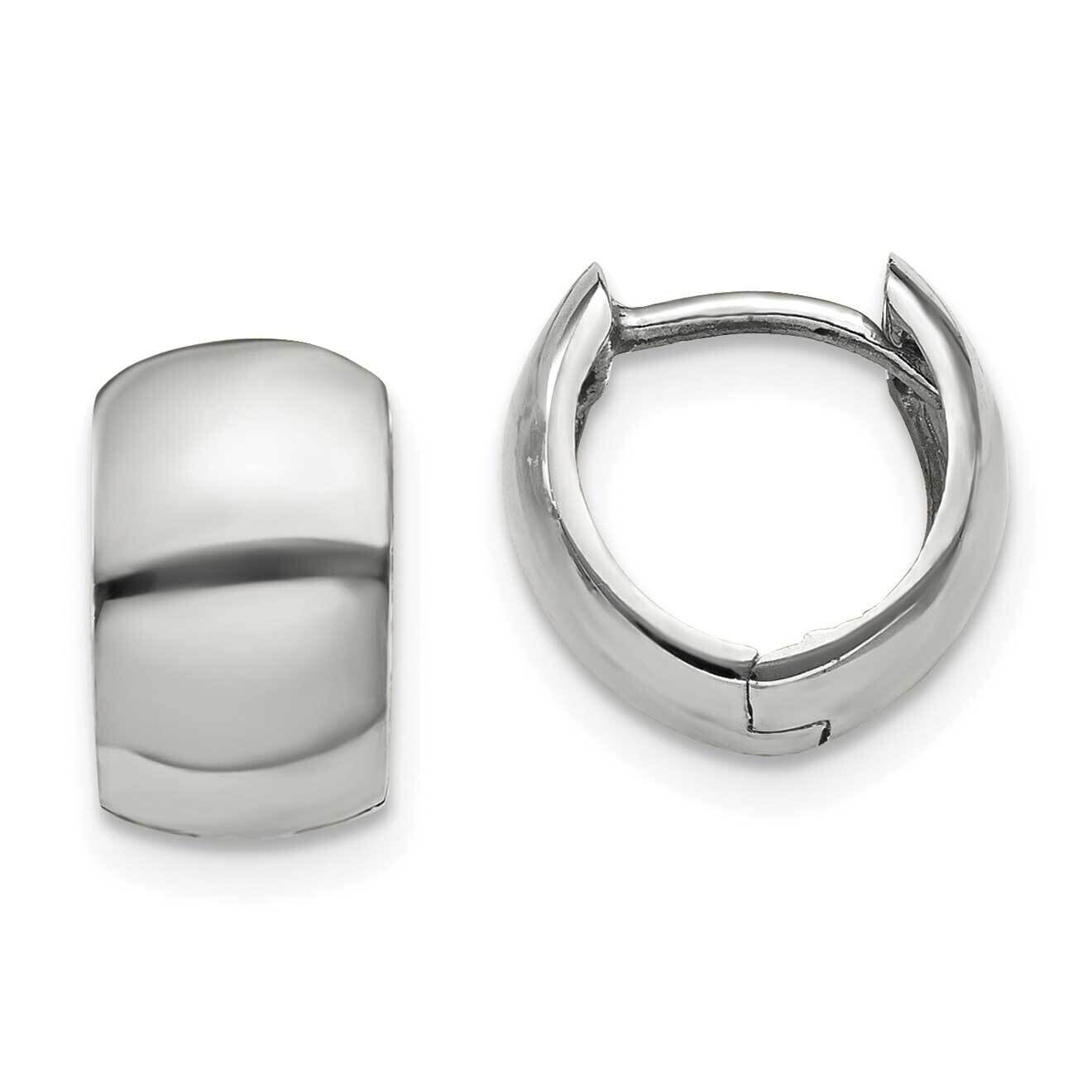 Round Hinged Hoop Earrings 10k White Gold 10TM616, MPN: 10TM616, 196904097168