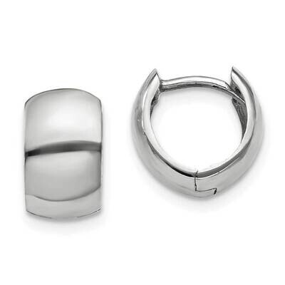 Round Hinged Hoop Earrings 10k White Gold 10TM616, MPN: 10TM616, 196904097168
