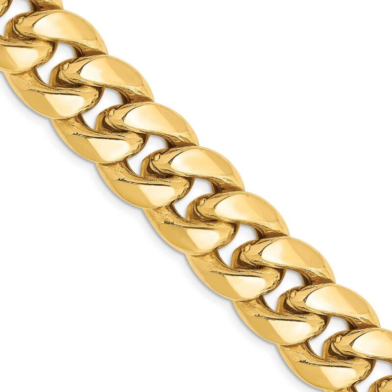 13.2mm Semi-Solid Miami Cuban Chain 30 Inch 10k Gold 10BC164-30 - HomeBello
