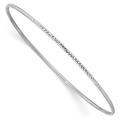 1.5mm White Gold Diamond-Cut Slip-On Bangle Bracelet 8 Inch 10k Gold 10DB546, MPN: 10DB546,