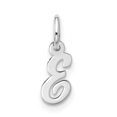 Small Script Initial E Charm 10k White Gold 10WC1556E, MPN: 10WC1556E,